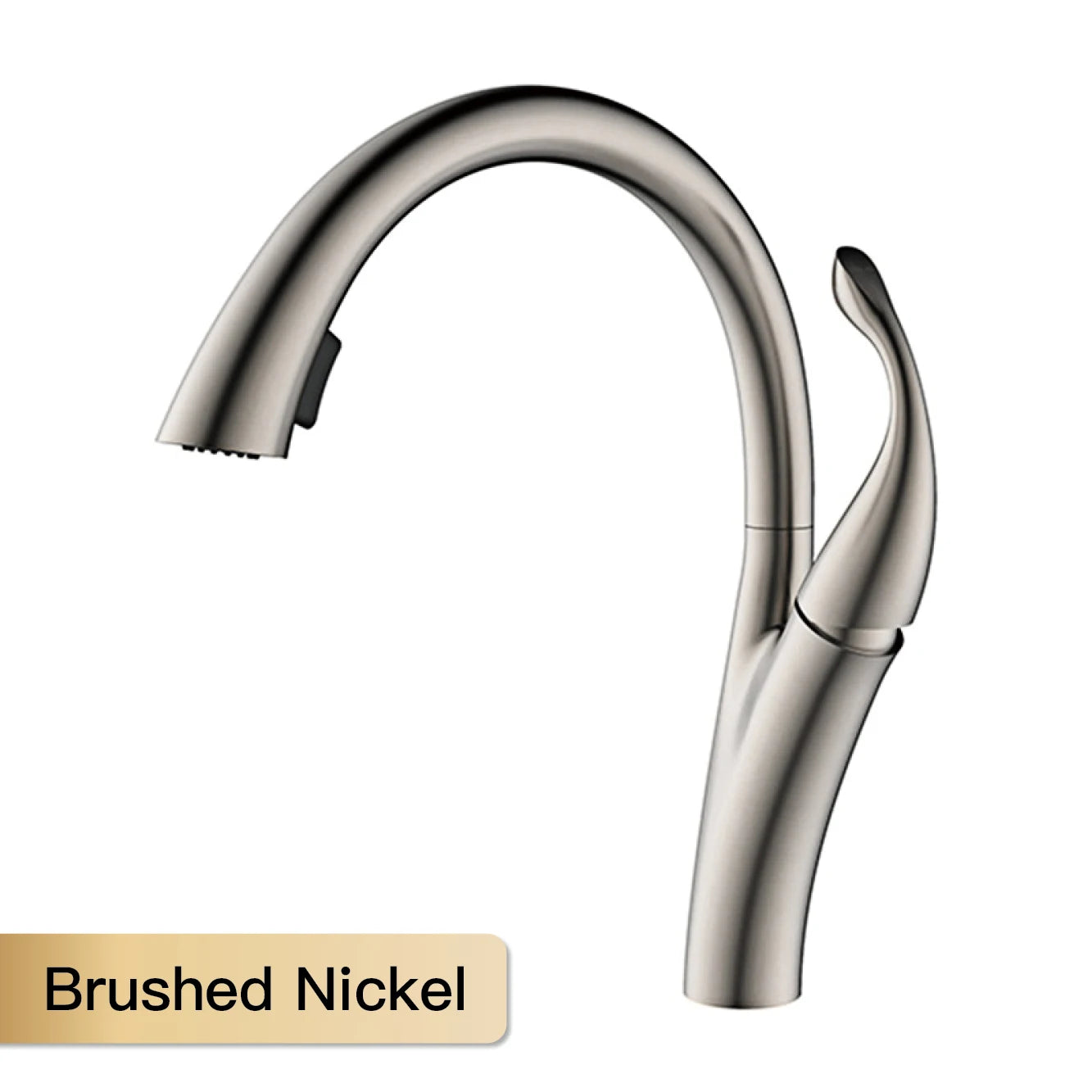 MC THE BLACK DIAMOND dual-spray pull-out kitchen faucet with chrome finish, featuring a flexible spout and ergonomic handles.