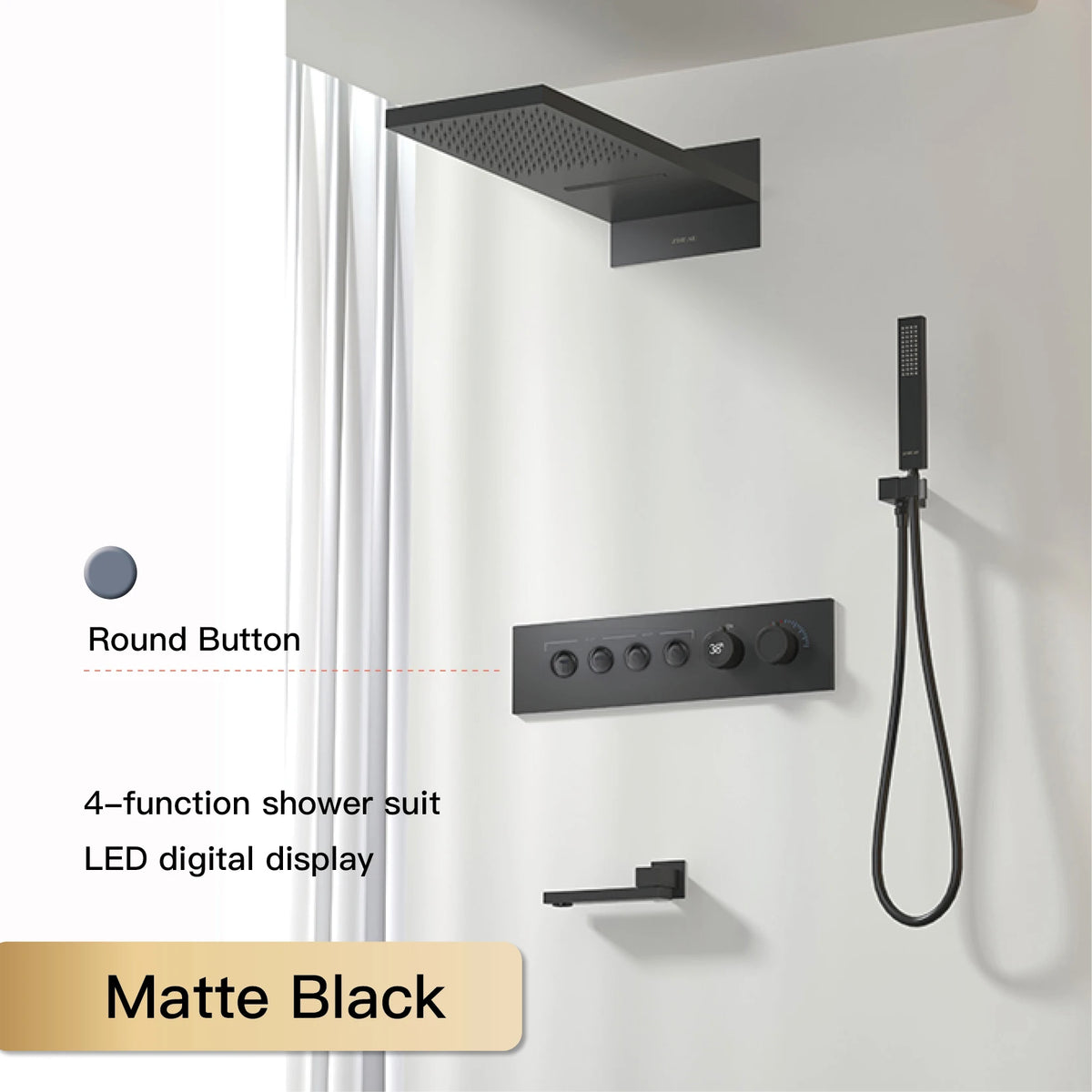 Luxury black brass shower system wall-mounted for bath by 𝕄𝕔 𝕋𝕙𝕖 𝔹𝕝𝕒𝕔𝕜 𝔻𝕚𝕒𝕞𝕠�