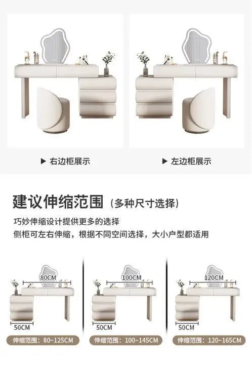 Mirror vanity table with drawers, makeup storage organizer, and dressing chair from 𝕄𝕔 𝕋𝕙𝕖 𝔹𝕝𝕒𝕔𝕜 𝔻𝕚𝕒𝕞