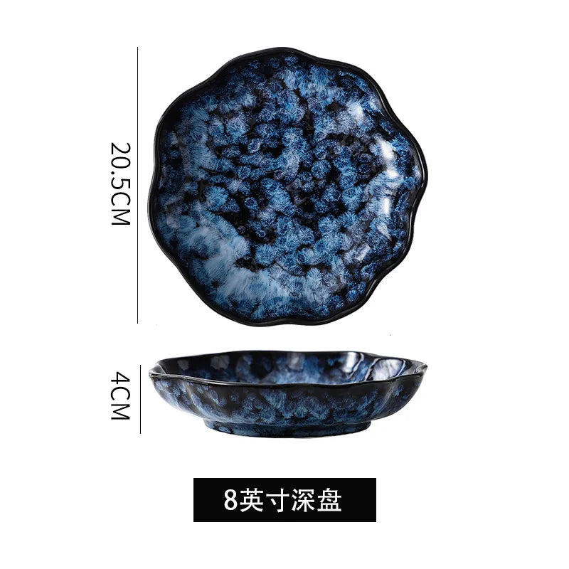 Creative kiln-change ceramic bowl and plate set by 𝕄𝕔 𝕋𝕙𝕖 𝔹𝕝𝕒𝕔𝕜 𝔻𝕚𝕒𝕞𝕠�