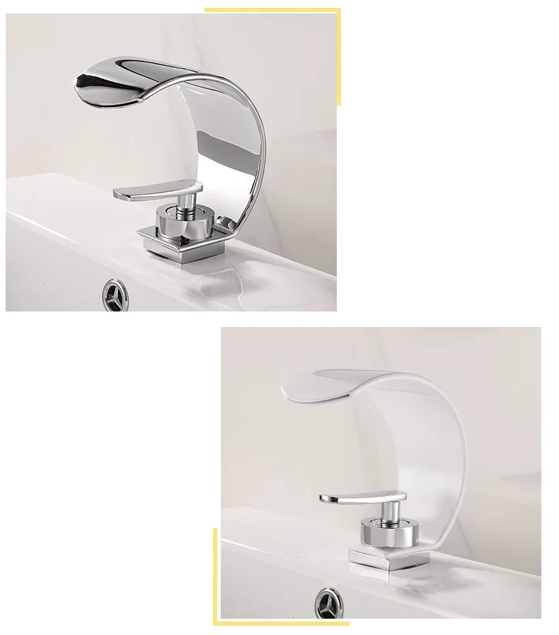 Black and white hot and cold water hydrant iron bathroom sink faucet by MC THE BLACK DIAMOND, with sleek modern design.