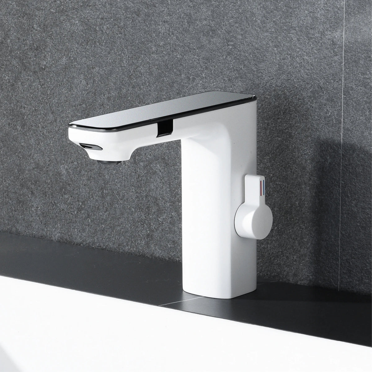 MC THE BLACK DIAMOND LED bathroom sink faucet with temperature display, single handle cold and hot water basin tap.