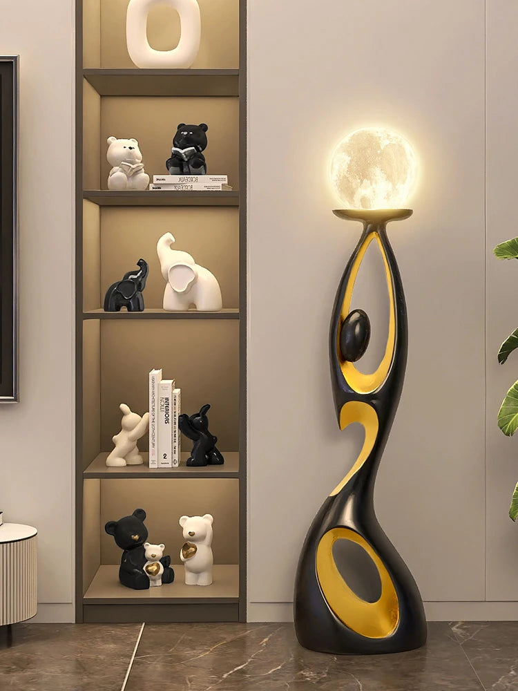 Resin abstract sculpture on a living room floor, modern home decor by 𝕄𝕔 𝕋𝕙𝕖 𝔹𝕝𝕒𝕔𝕜 𝔻𝕚𝕒𝕞