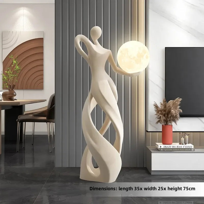 Modern flocking art statue sculpture by MC THE BLACK DIAMOND, featuring intricate textured design for home decor display.