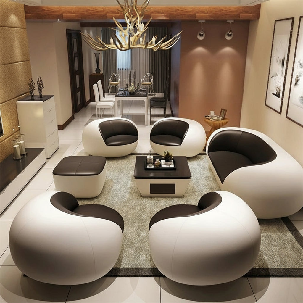 Top grade cow leather sofa by MC The Black Diamond, stylish living room furniture with a sleek, modern design in black leather