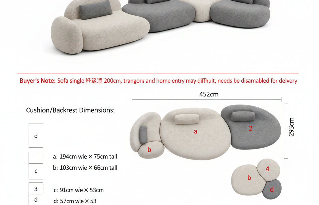 MC THE BLACK DIAMOND special-shaped sofa for living room, modern furniture piece with unique design and comfortable seating.