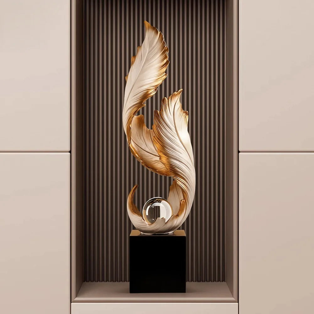 Modern room sculpture by MC THE BLACK DIAMOND, creative home decor piece featuring abstract design in neutral tones.
