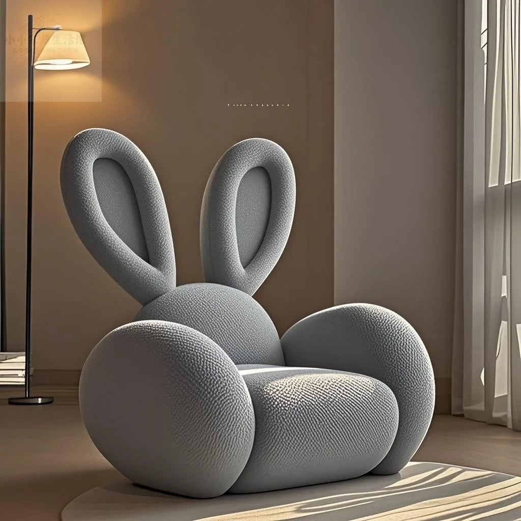 Cream Wind Creative Rabbit fabric sofa by MC THE BLACK DIAMOND, modern furniture piece with plush cushions and stylish design.