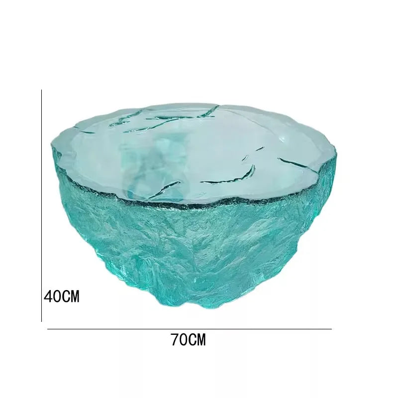 Transparent resin coffee table by MC THE BLACK DIAMOND with a sleek modern design and clear surface.