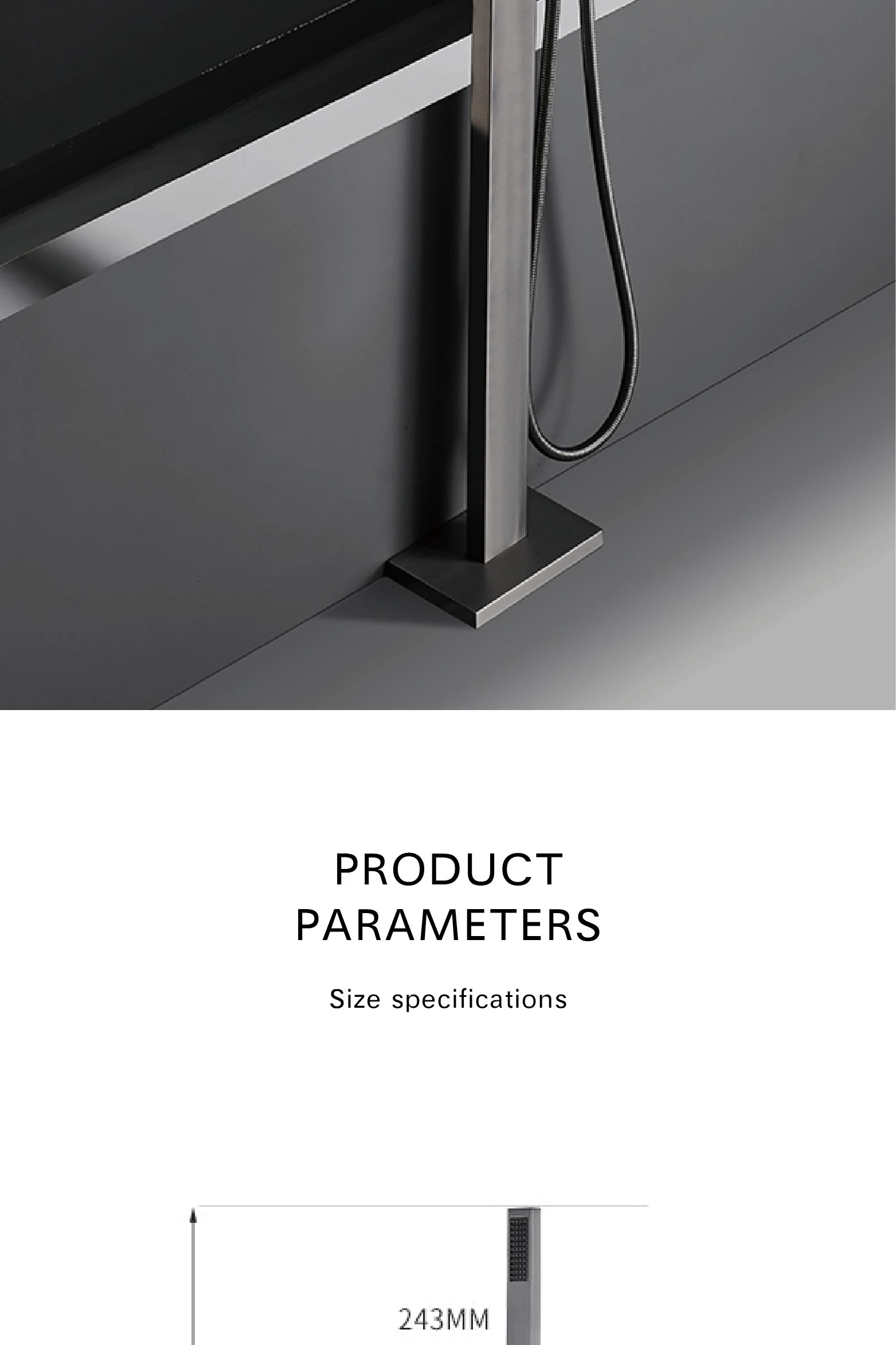 MC THE BLACK DIAMOND bathtub and shower faucet with hot and cold water embedded design, simple and modern bathroom fixture