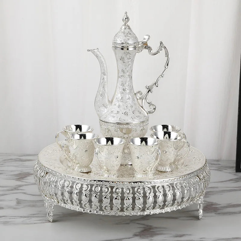 Metal home decor jug wine glass by MC THE BLACK DIAMOND, designed for kitchen decor and wine serving.