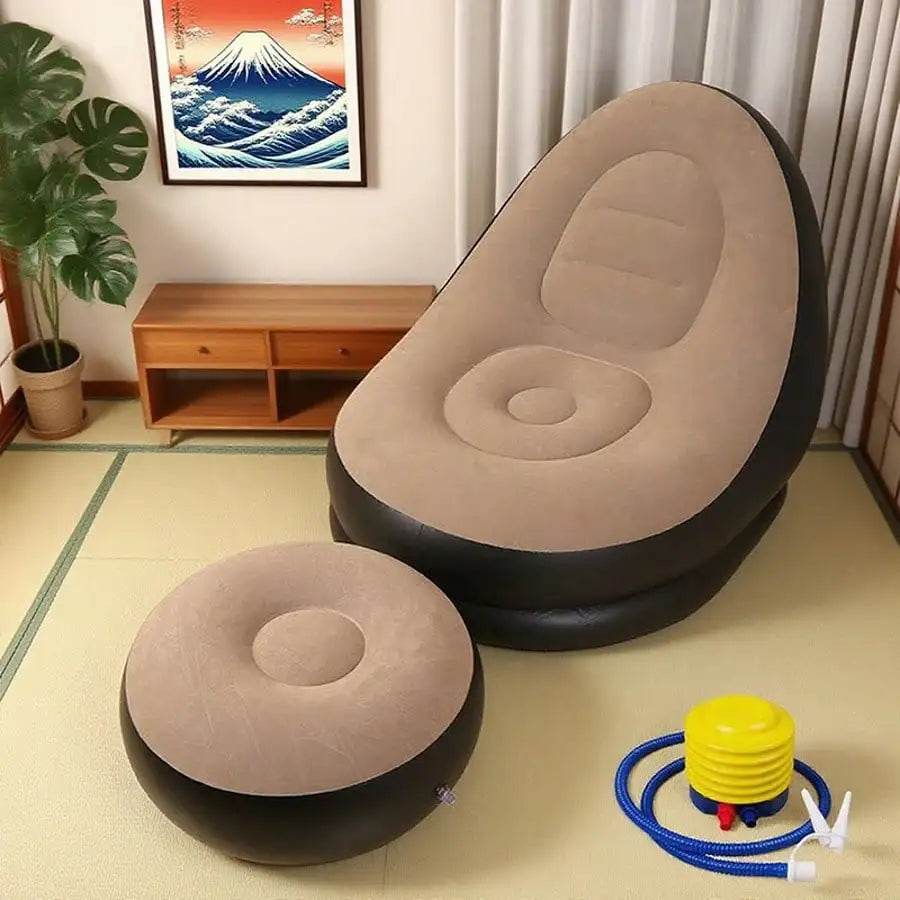Flocked inflatable lazy sofa chair by 𝕄𝕔 𝕋𝕙𝕖 𝔹𝕝𝕒𝕔𝕜 𝔻𝕚𝕒𝕞𝕠𝕟�
