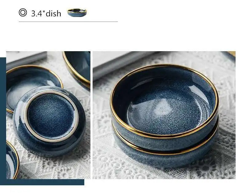 Light Luxury Dishes Steak Dessert Dinnerware Set by MC THE BLACK DIAMOND, elegant plates for steak and desserts, modern dinnerware collection.