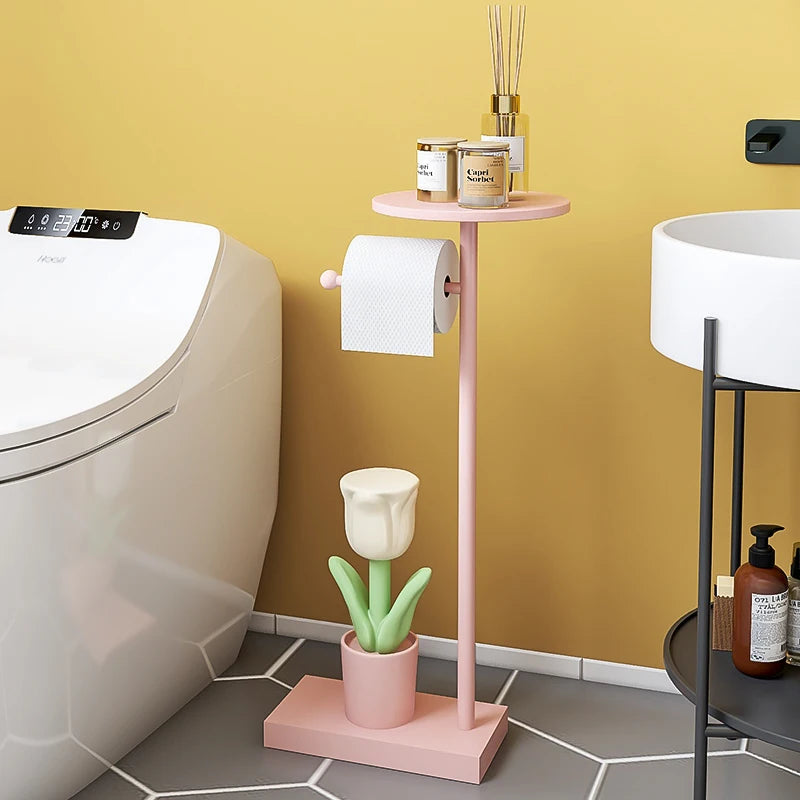 MC THE BLACK DIAMOND bear figurine toilet paper holder for household decor, featuring a decorative bear design for bathroom organization.