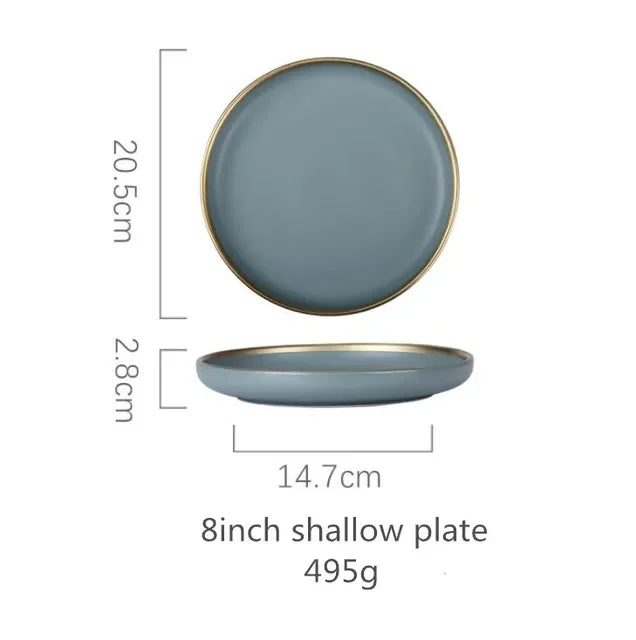 Matte ceramic cereal bowl, dessert plate, and dinner plates from 𝕄𝕔 𝕋𝕙𝕖 𝔹𝕝𝕒𝕔𝕜 𝔻𝕚𝕒𝕞�
