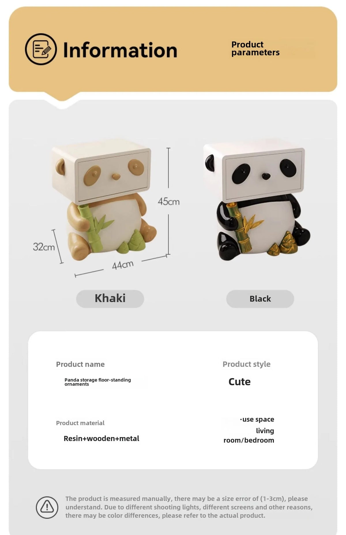 Cute panda-themed bedside table by MC THE BLACK DIAMOND, featuring creative floor storage and a charming decorative ornament design.