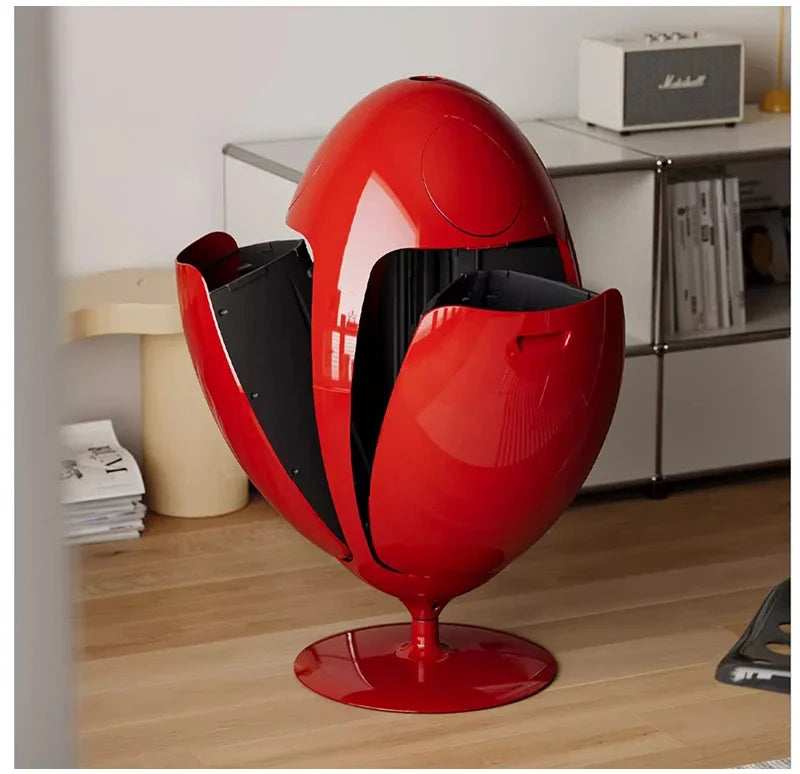 Large dinosaur egg design trash can by MC THE BLACK DIAMOND, durable garbage collector for kitchen or office use.
