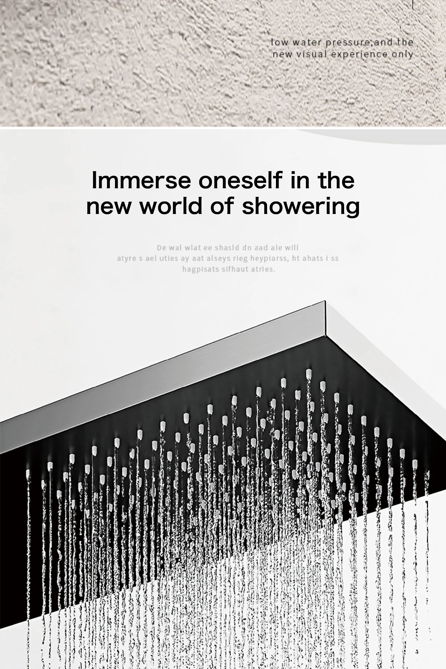 LED digital display shower system by MC THE BLACK DIAMOND with dual control for hot and cold water in a modern bathroom setup.