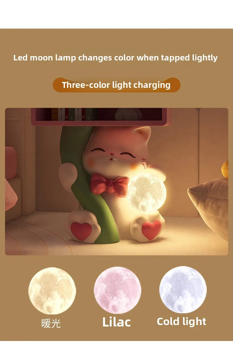 Cute cartoon cat figurine nightstand table from 𝕄𝕮 𝕋𝕙𝕖 𝔹𝕝𝕒𝕔𝕜 𝔻𝕚𝕒𝕞𝕠�