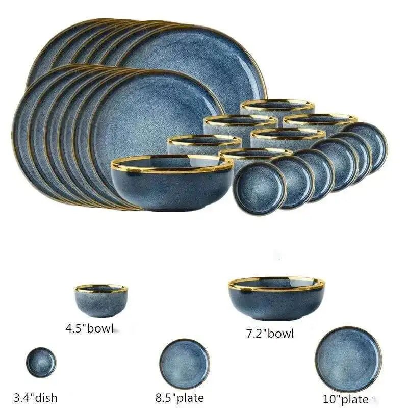 Light Luxury Dishes Steak Dessert Dinnerware Set by MC THE BLACK DIAMOND, elegant plates and bowls for fine dining.
