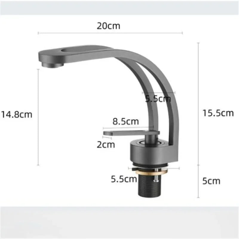 MC THE BLACK DIAMOND single-handle bathroom basin faucet for bath sinks, sleek chrome finish with modern design.