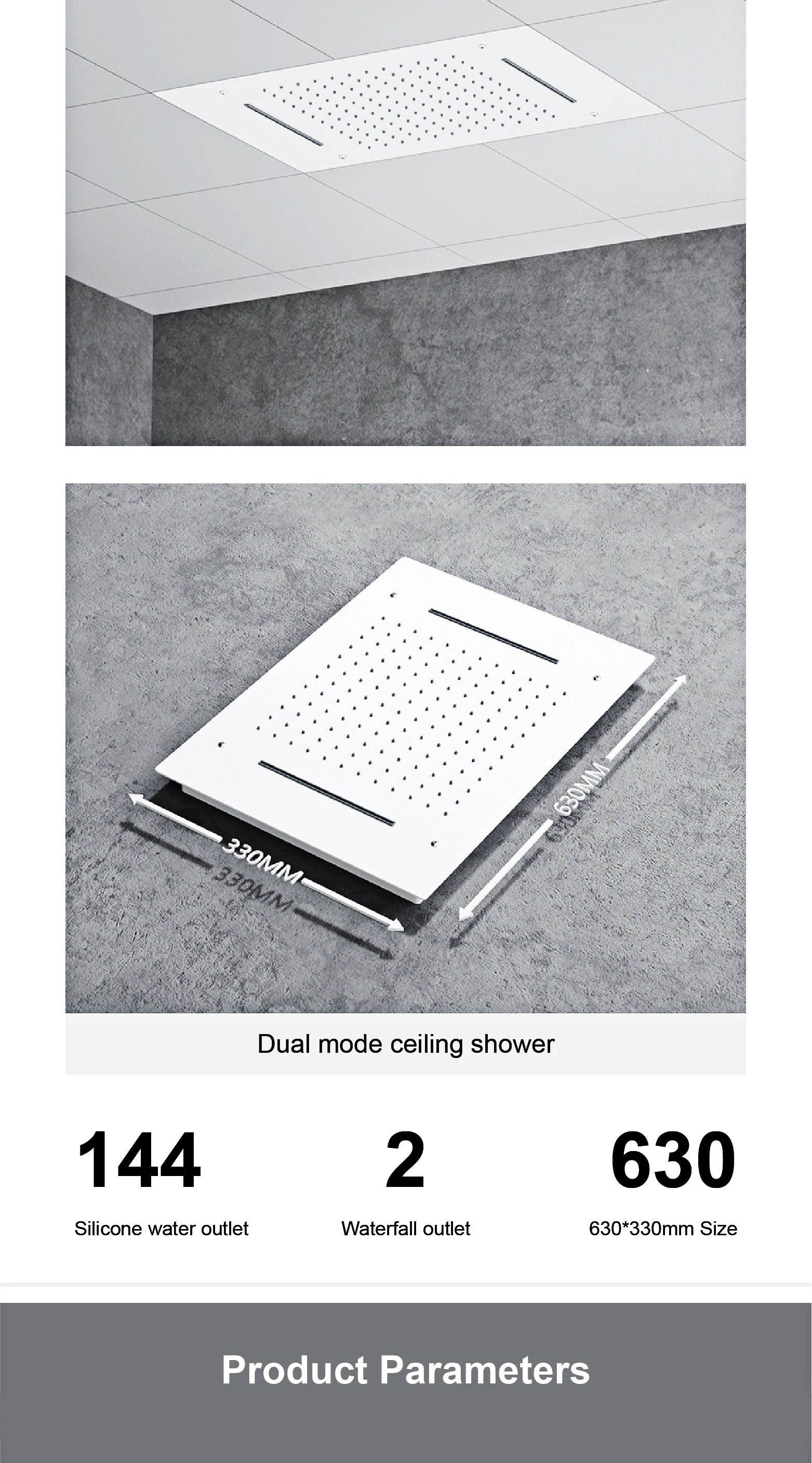 MC THE BLACK DIAMOND shower system with LED digital display, hot and cold water control, embedded bathroom faucet for bathtub and shower