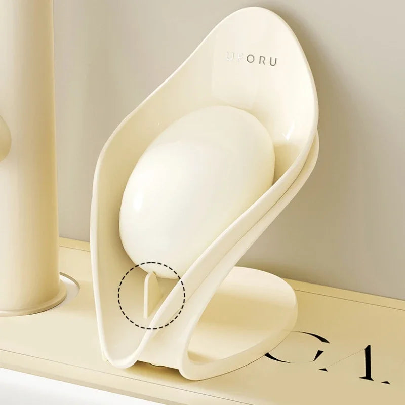 MC THE BLACK DIAMOND soap dish holder with self-draining design, compact countertop storage for soap and accessories