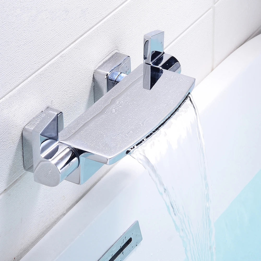 MC THE BLACK DIAMOND dual control bath and shower faucet for hot and cold water, featuring a sleek, modern design.