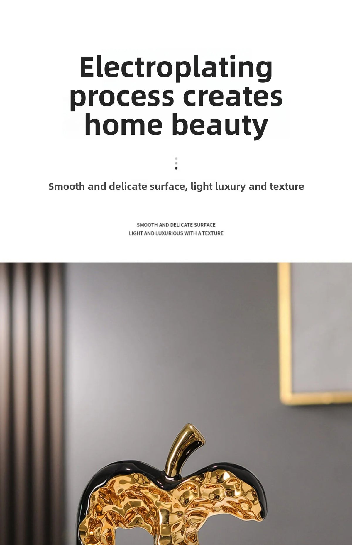 Modern ceramic apple ornament by MC THE BLACK DIAMOND, a sleek light luxury home decor figurine for stylish interior accents.