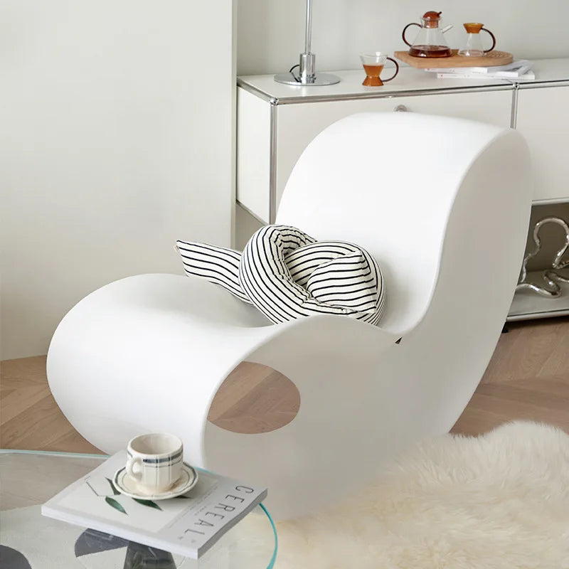 Modern MC THE BLACK DIAMOND rocking lounge chair made of durable polyethylene, featuring a sleek, ergonomic design for relaxed seating.