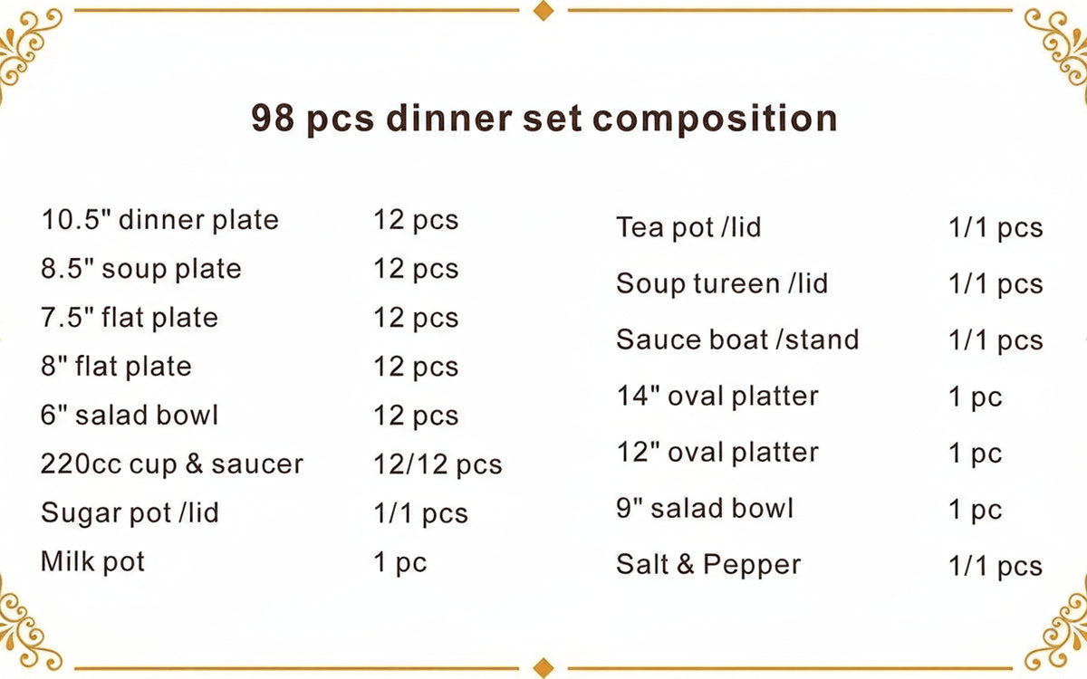 MC THE BLACK DIAMOND royal dinnerware set with gold-accented dishes and bowls, elegant design for stylish table settings