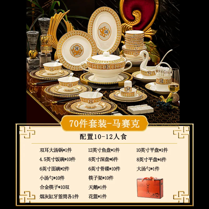 Bone China luxury dinnerware set by 𝕄𝕔 𝕋𝕙𝕖 𝔹𝕝𝕒𝕔𝕜 𝔻𝕚𝕒𝕞𝕠𝕟�