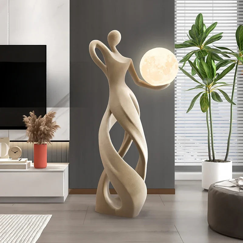 Modern flocking art statue sculpture by MC THE BLACK DIAMOND, featuring intricate design and textured surface for creative home decor.