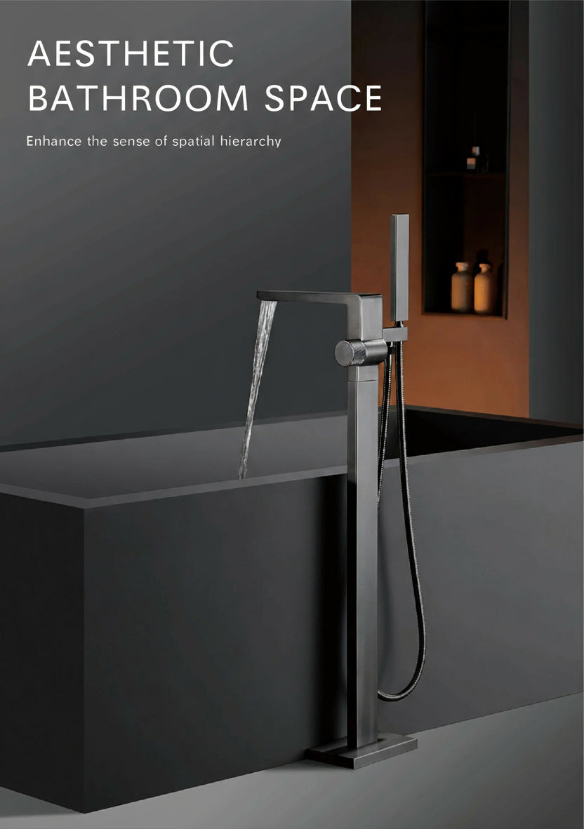 MC THE BLACK DIAMOND bathtub and shower faucet with embedded hot and cold water mixer, sleek simple design for modern bathrooms