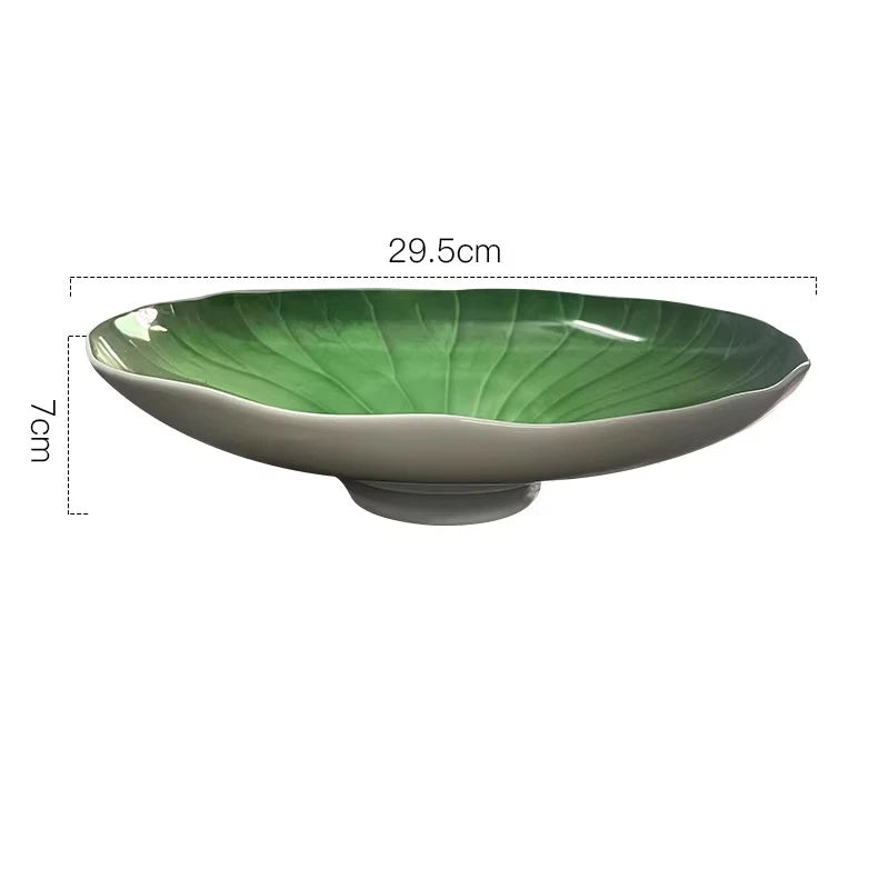 Unique Green Lotus Leaf Plate H