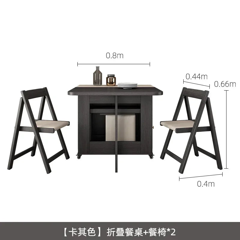 Folding wooden table for kids' party and study room, black finish, by MC THE BLACK DIAMOND.