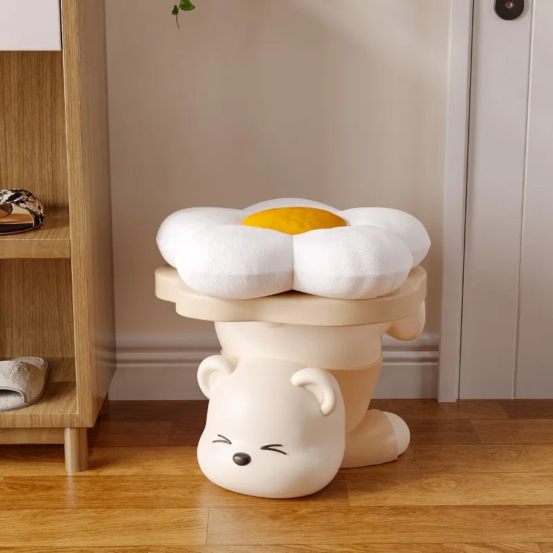 Cartoon household shoe cabinet side table by MC THE BLACK DIAMOND with multiple compartments for organized footwear storage.