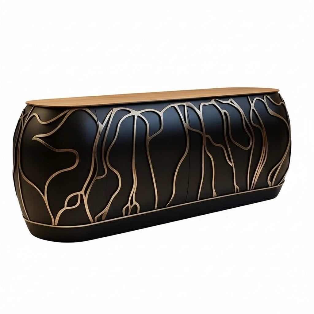 Elegant Italian postmodern luxury sideboard by MC THE BLACK DIAMOND, featuring sleek design and artistic aesthetics for modern home dining.