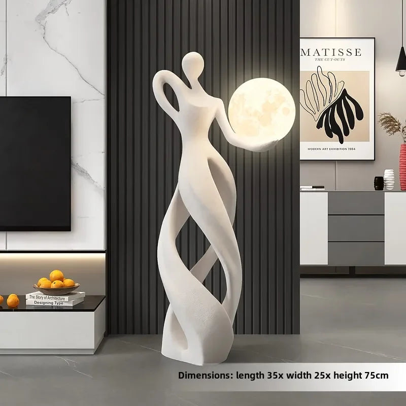 Modern flocking art statue sculpture by MC THE BLACK DIAMOND, decorative home decor piece with textured black finish.