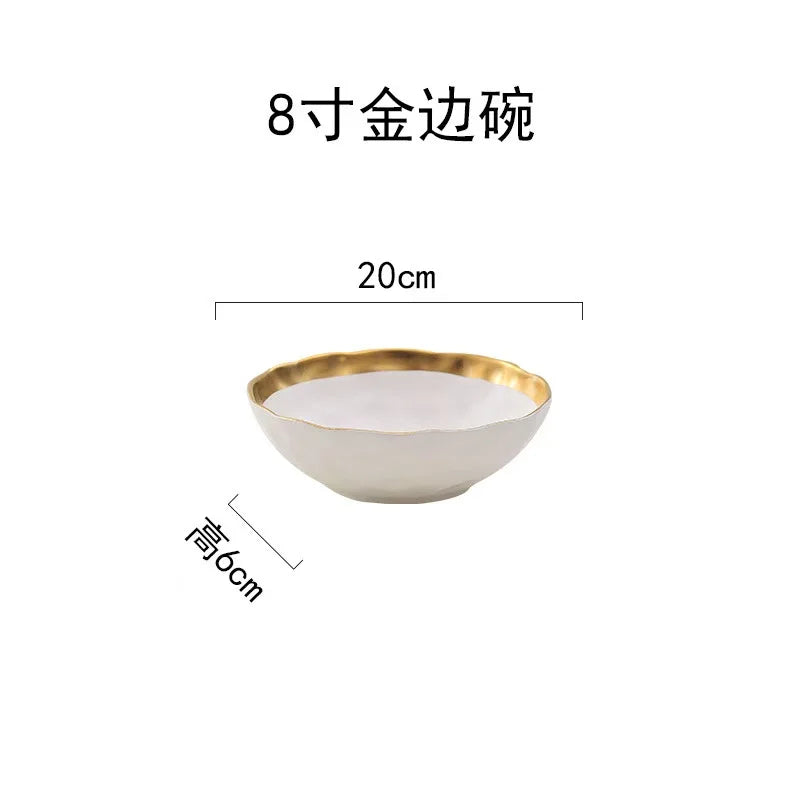 European style gold side black ceramic plate with matte finish, used as steak, dessert, or dinner dish, from 𝕄𝕔 𝕋𝕙𝕖 𝔹𝕝𝕒𝕔𝕜 𝔻�