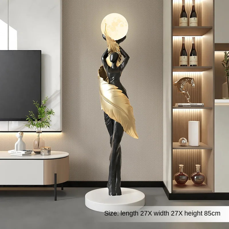 Modern HomeDecor abstract feather girl sculpture by 𝕄𝕮 𝕋𝕙𝕖 𝔹𝕝𝕒𝕔𝕜 𝔻𝕚𝕒𝕞𝕠𝕟