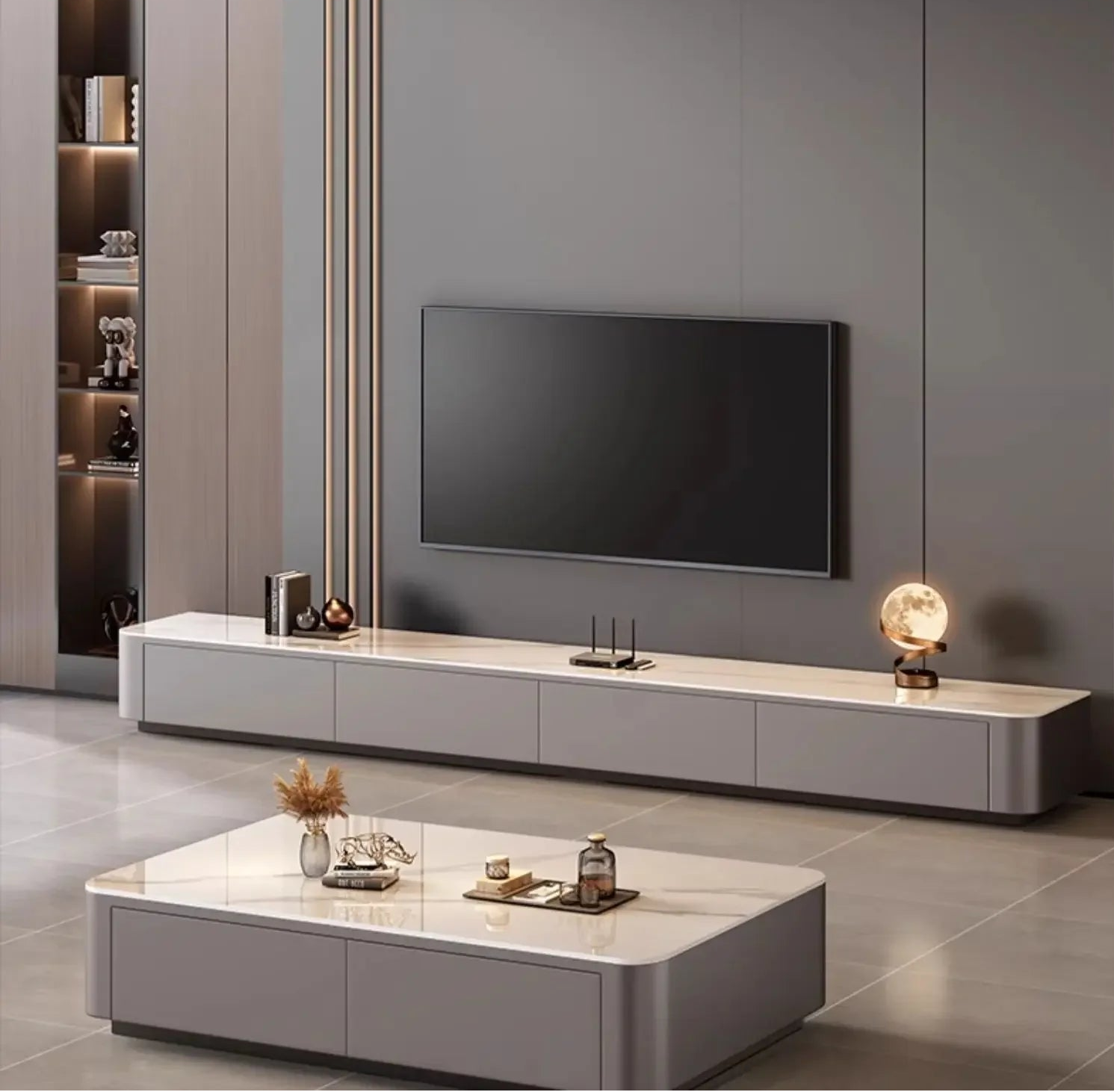 Elegant luxury TV stand by MC THE BLACK DIAMOND, modern home decor piece with sleek design and sturdy construction.