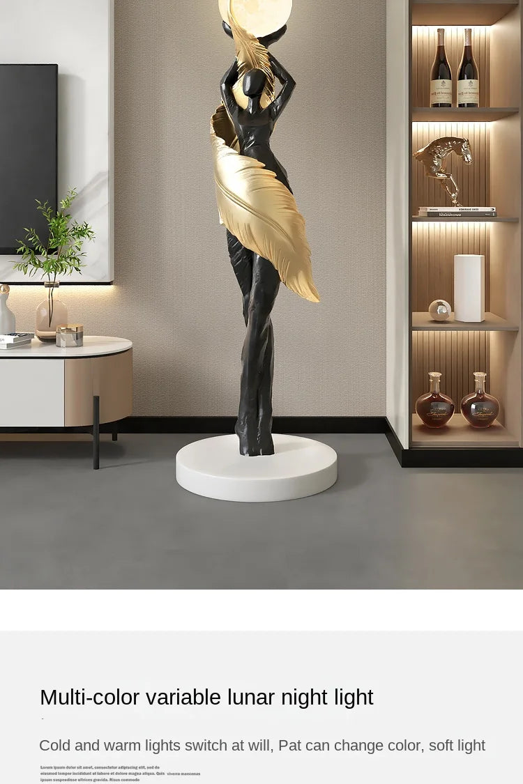 Modern Black Diamond abstract feather girl sculpture ornament by 𝕄𝕔 𝕋𝕙𝕖 𝔹𝕝𝕒𝕔𝕜 𝔻𝕚𝕒𝕞𝕠�