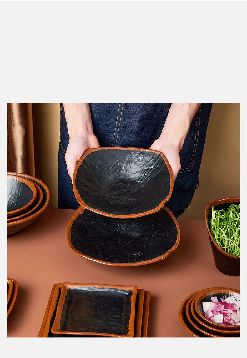 Japanese melamine dinner plate from 𝕄𝕔 𝕋𝕙𝕖 𝔹𝕝𝕒𝕔𝕜 𝔻𝕚𝕒𝕞𝕠𝕟�