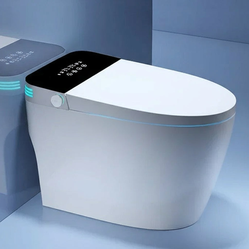 MC The Black Diamond smart toilet with voice control, instant hot water, and no water pressure limit, showcasing its sleek, modern design.