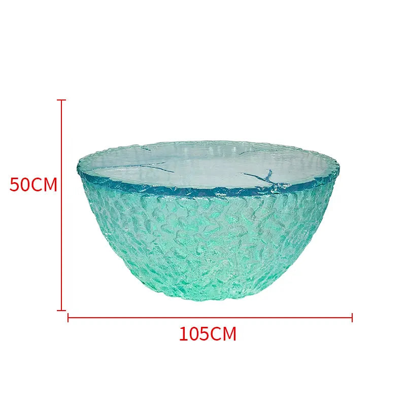 Creative transparent resin coffee table by MC THE BLACK DIAMOND with a sleek, modern design and clear resin surface.