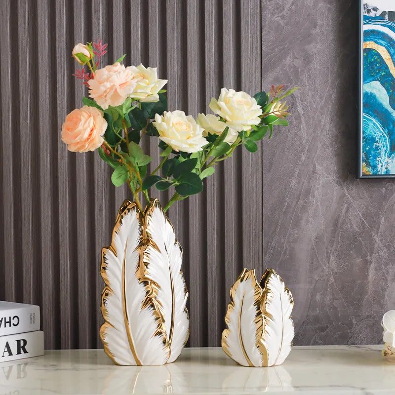 Luxury gold painted ceramic home decor piece by MC THE BLACK DIAMOND, personalized living room decoration on TV cabinet.