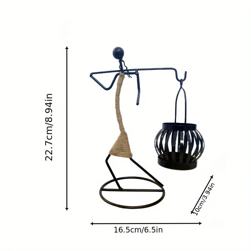 Handmade candle holder decor with figurine design by 𝕄𝕔 𝕋𝕙𝕖 𝔹𝕝𝕒𝕔𝕜 𝔻𝕚𝕒𝕞𝕠�
