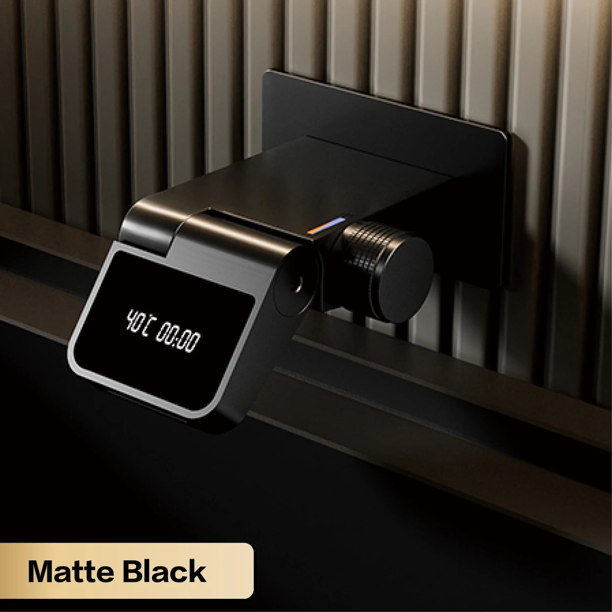 Luxury brass wall-mounted bathroom sink faucet with LED digital display, hot and cold dual control, white finish, from 𝕄𝕔 𝕋𝕙𝕖 𝔹𝕝𝕒𝕔𝕜 𝔻�