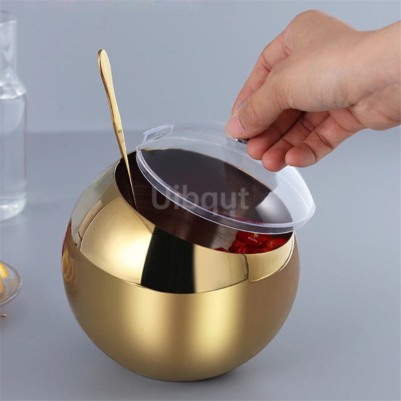 MC THE BLACK DIAMOND hot pot buffet seasoning basket bowl for serving, with jar dish container for condiments and sauces.